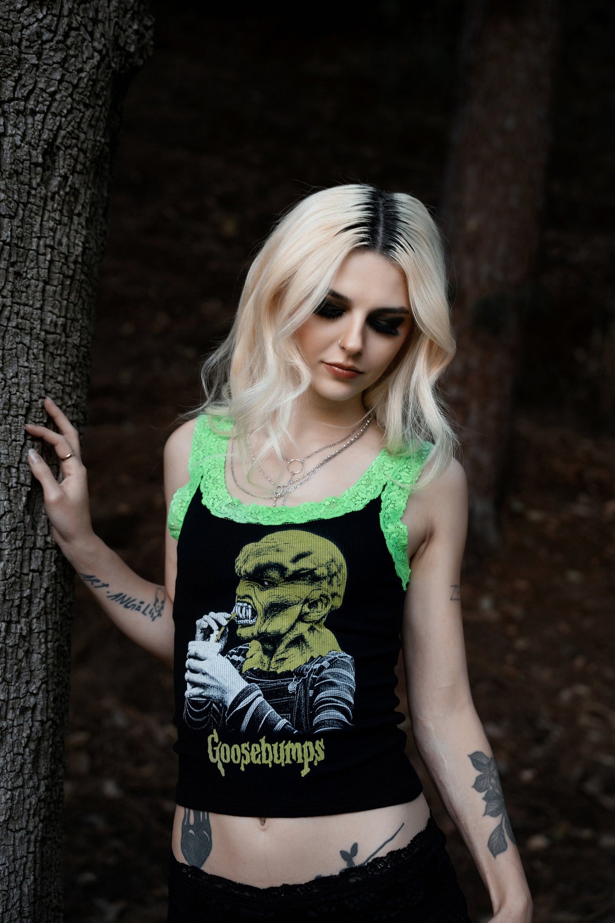 The Haunted Mask Lace Ribbed Tank