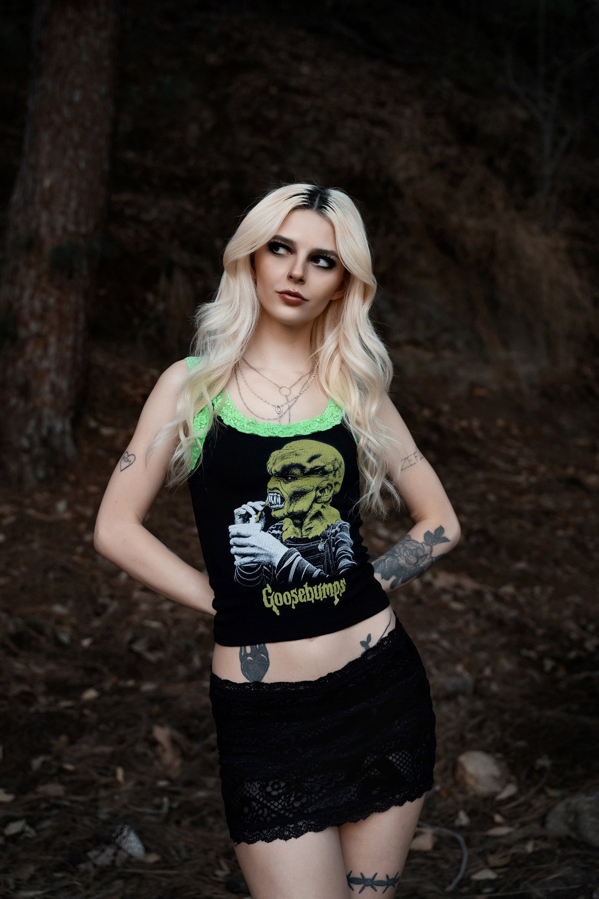 The Haunted Mask Lace Ribbed Tank