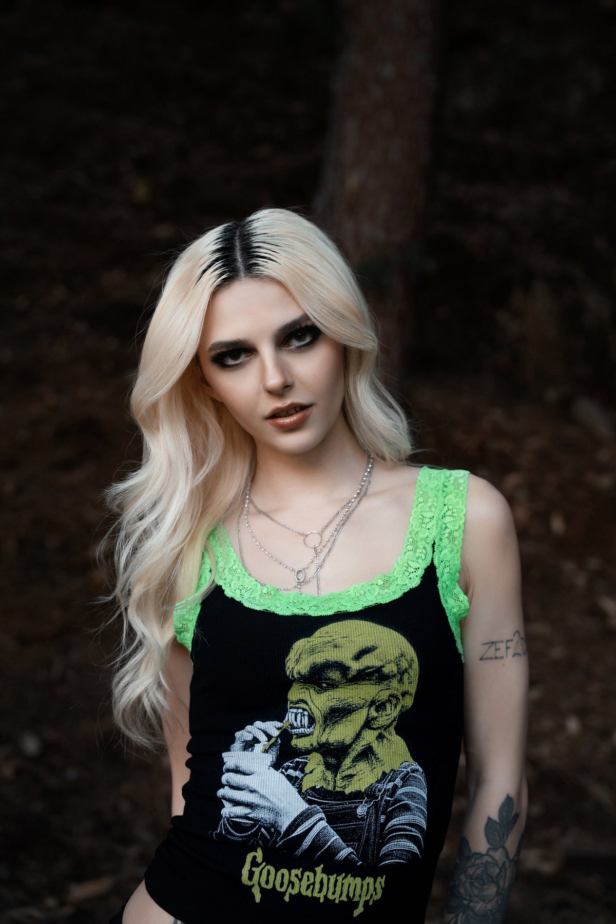 The Haunted Mask Lace Ribbed Tank