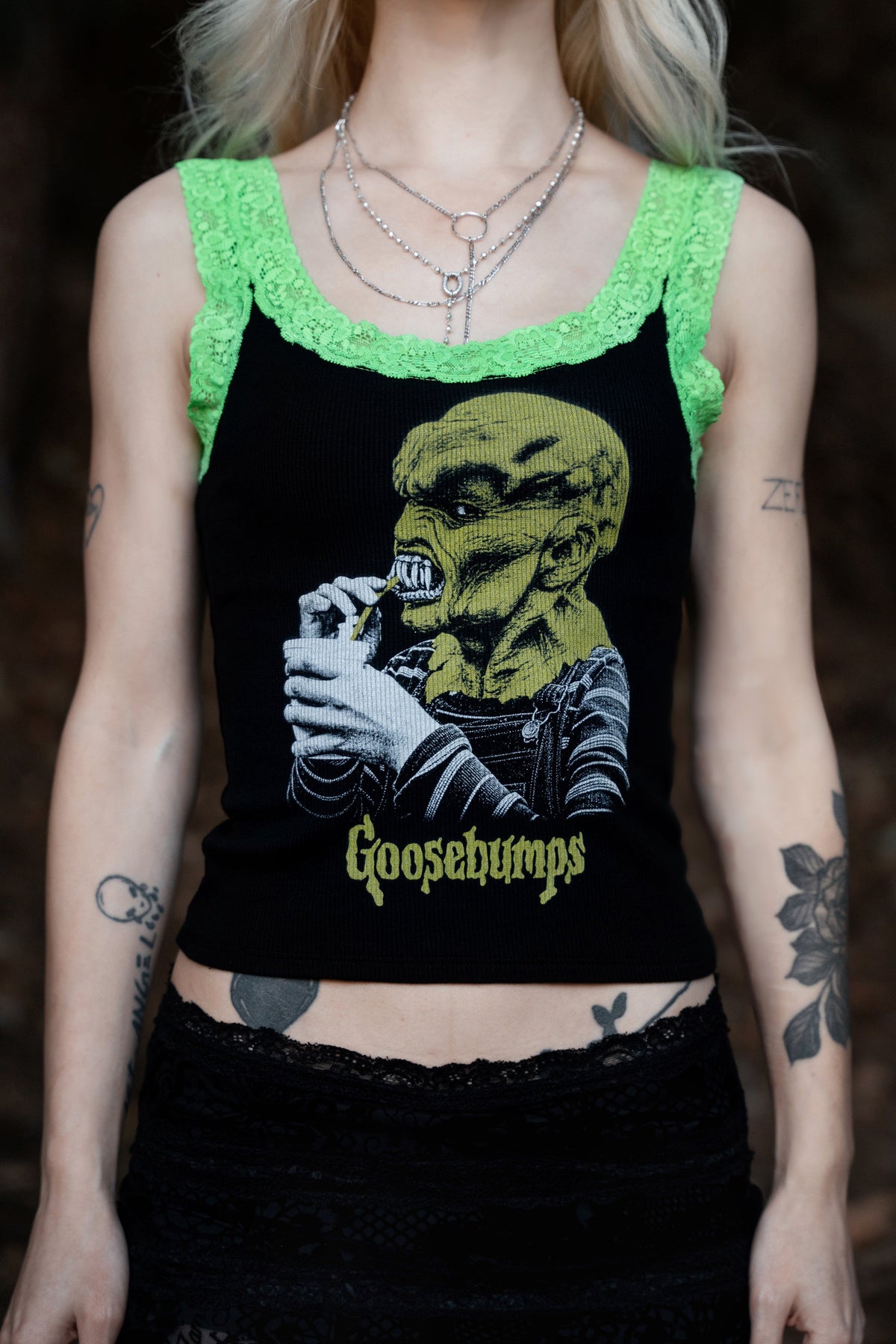 The Haunted Mask Lace Ribbed Tank