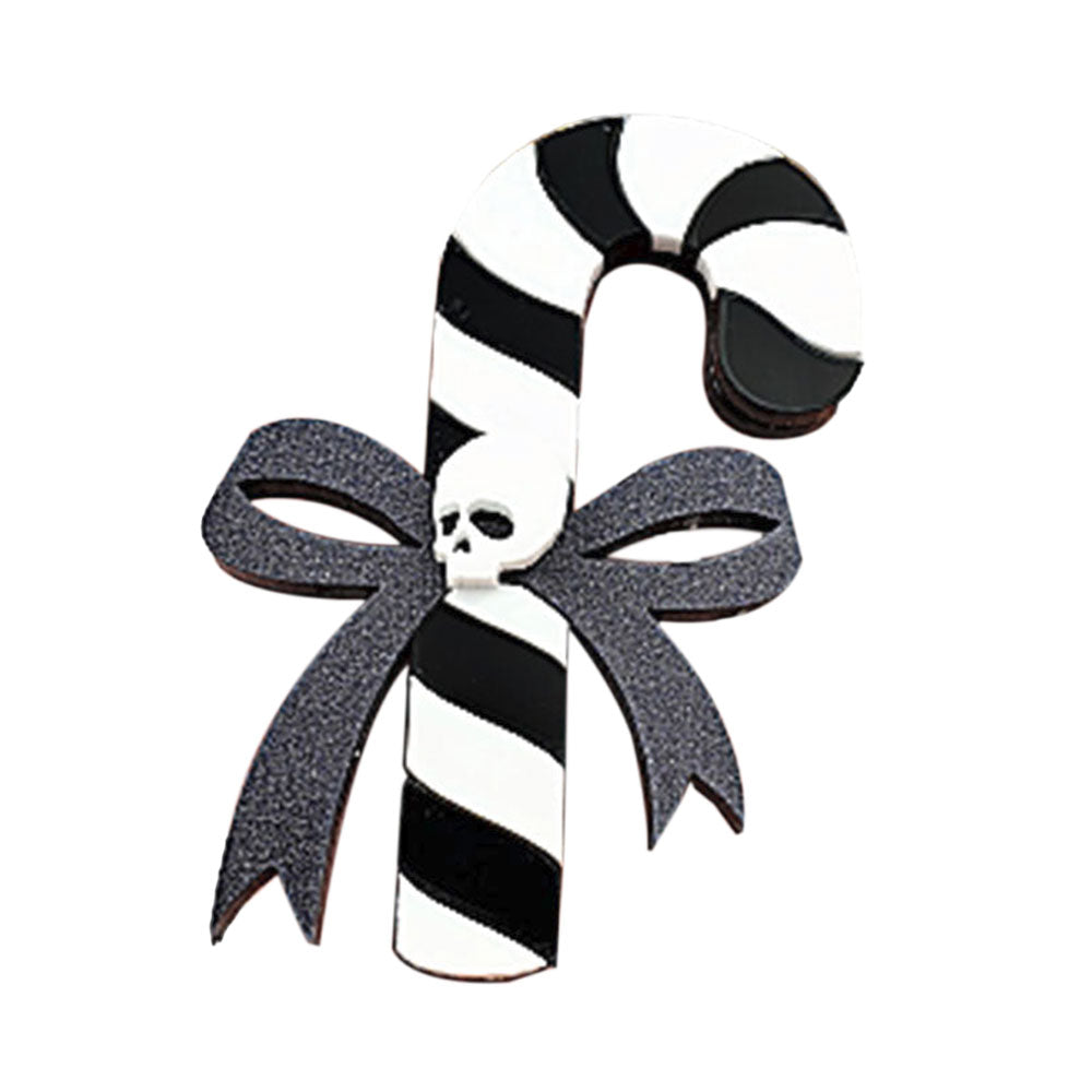 Gothic Candy Cane Brooch by Cherryloco