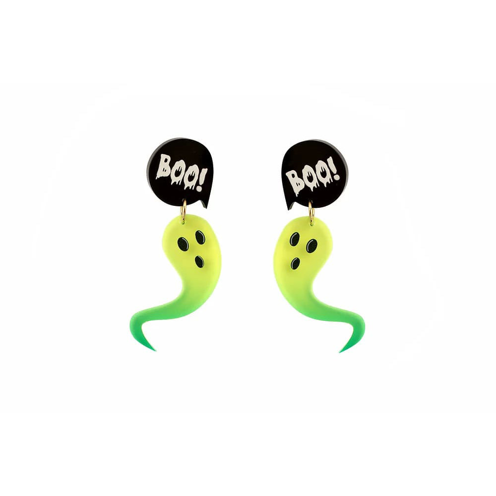 Green Ghost Earrings by Laliblue