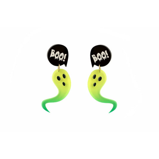 Green Ghost Earrings by Laliblue
