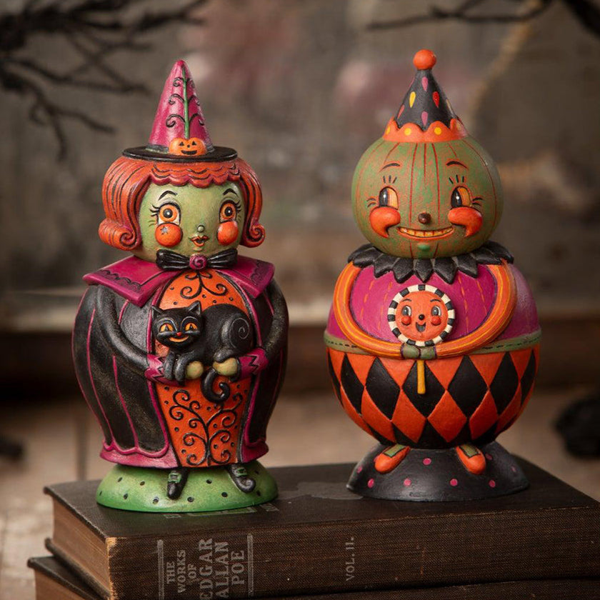 Hagatha and Jack Spooks Jar by Johanna Parker for Bethany Lowe Designs