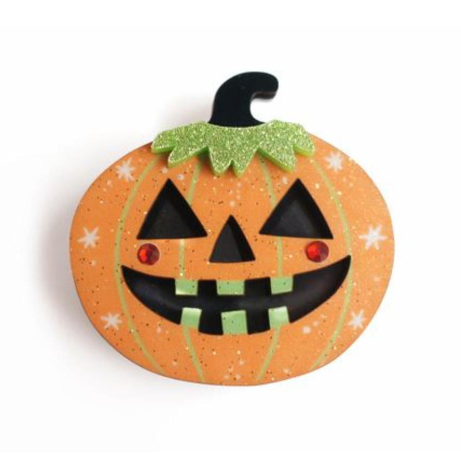 Halloween Pumpkin Brooch by Laliblue – Retro Kitschy Statement Brooch for Collectors | PRE-ORDER SHIPS IN 2-3 WEEKS