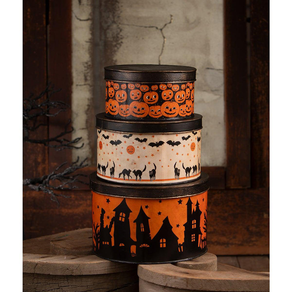 Halloween Vintage Tins Set/3 by Bethany Lowe Designs