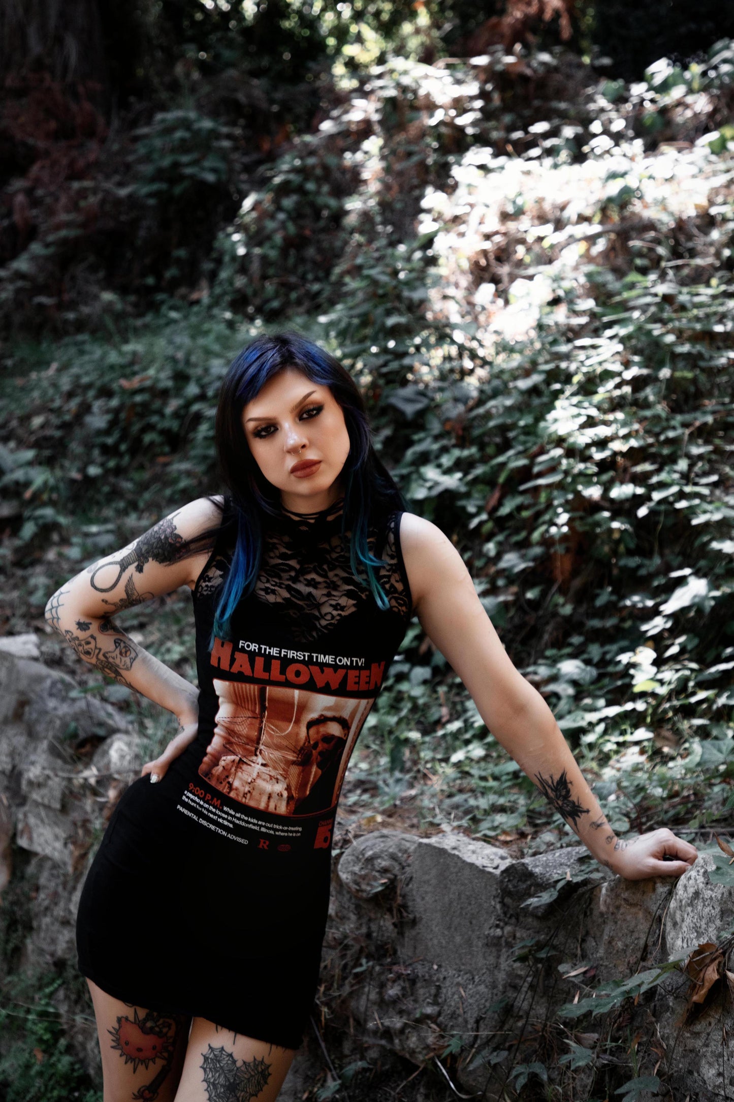 Halloween High-Neckline Lace Dress