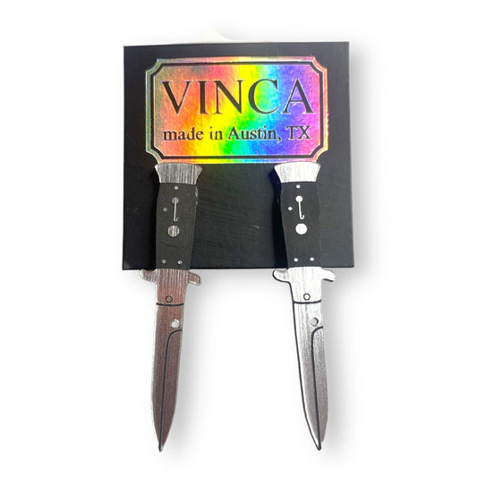 A Knife Less Ordinary Switchblade Stud Earrings