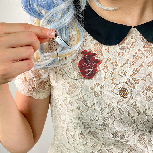 Heart of Aghast Brooch - Drop Dead Red