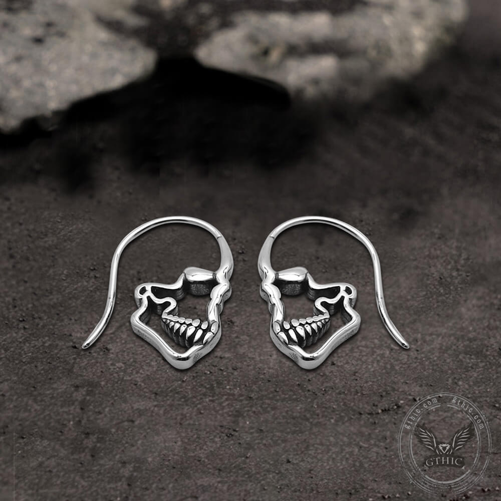 Hollow Skull Stainless Steel Earrings