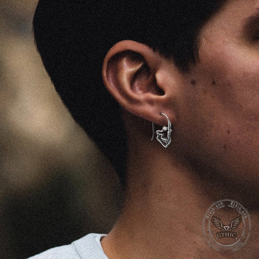 Hollow Skull Stainless Steel Earrings