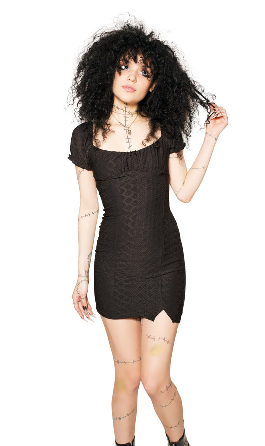 Hexed Eyelet Mini Dress
