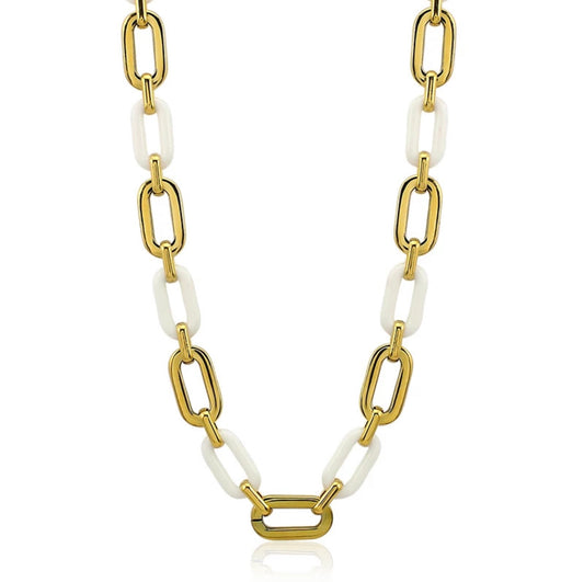 Jenna Acrylic Necklace - White
