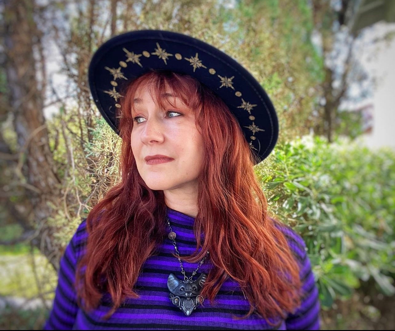 Vegan Felt Hat - Gold Starburst Crown