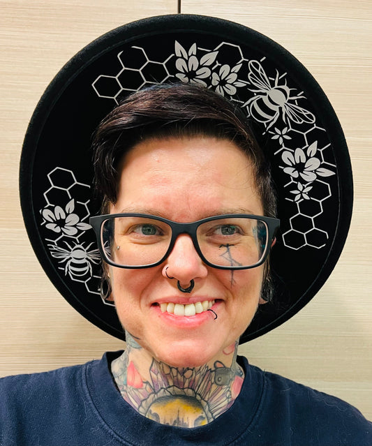 Vegan Felt Wide Brim Hat - Honeycomb