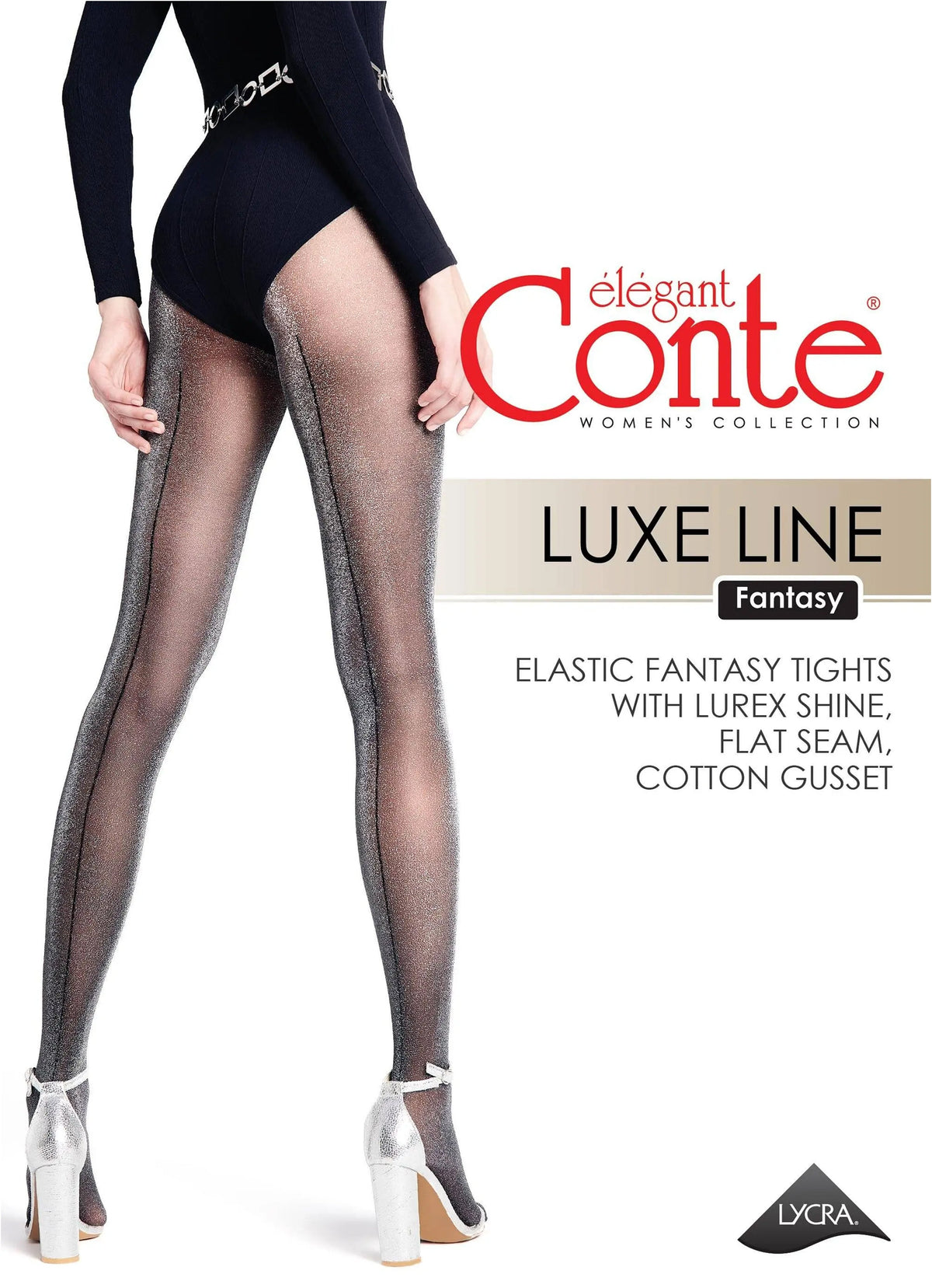 Fantasy Tights Conte Luxe Line - Lurex and Seam Imitation