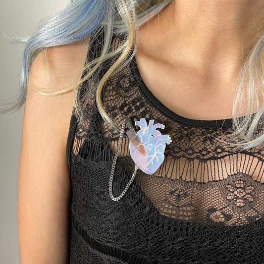 Last Chance! Heart of Aghast Brooch - Dreamy Iridescent