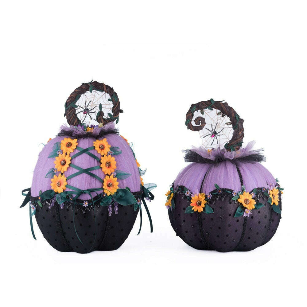 Jacks and Cats Pumpkins Set Of 2 | Halloween Decor | Katherine's Collection