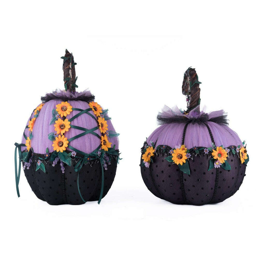 Jacks and Cats Pumpkins Set Of 2 | Halloween Decor | Katherine's Collection