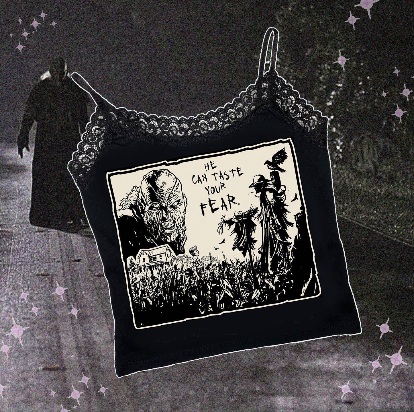 Jeepers Creepers - Cropped Lace Tank