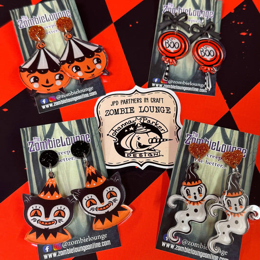 Johanna Parker Design Halloween Carnival Earrings - PUMPKIN