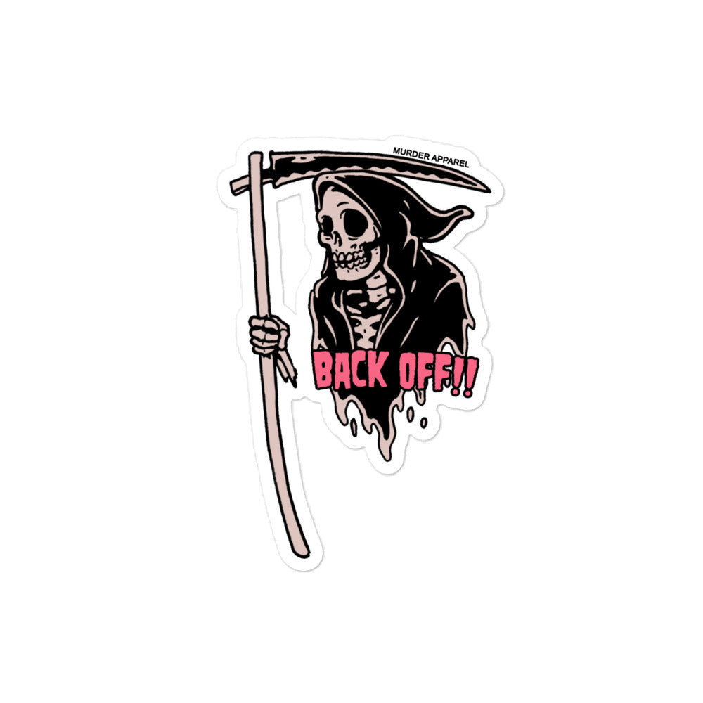 Grim Reaper Back Off Sticker