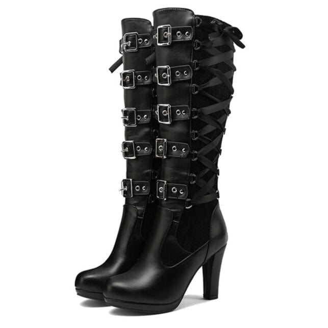 Hellbound Buckled High Boots
