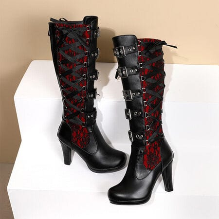Hellbound Buckled High Boots