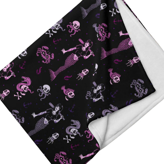 Metal Mermaid Throw Blanket