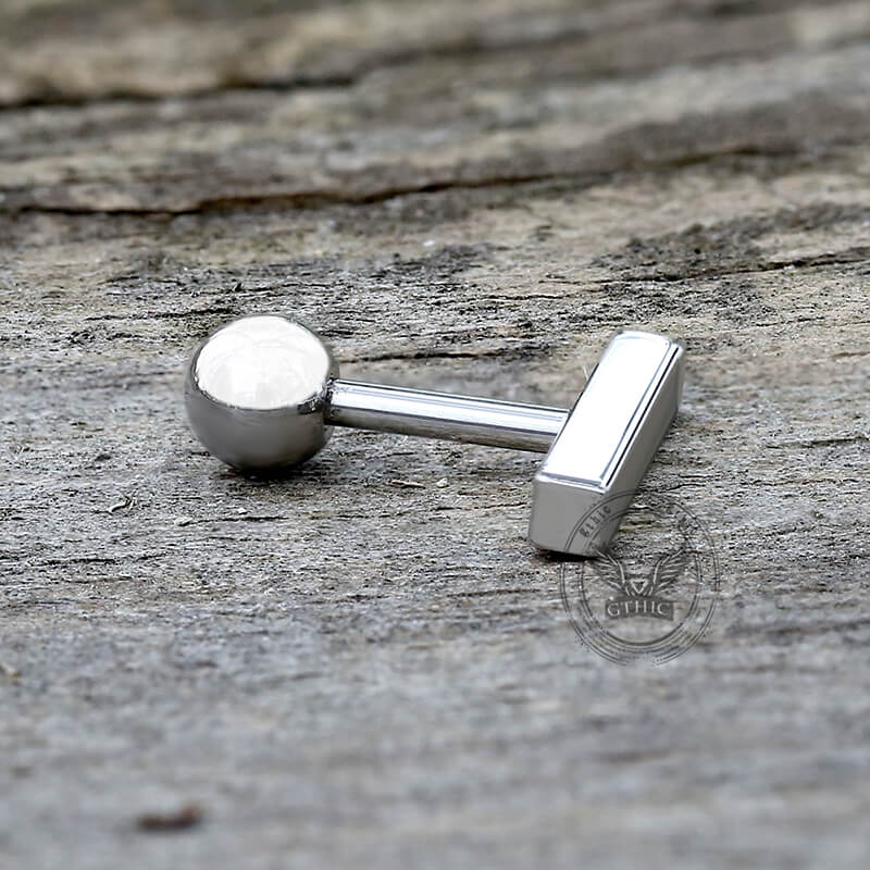Minimalist Tiny Bar Stainless Steel Screw Back Earrings