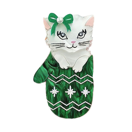 Mitten Kitten Brooch by Cherryloco Jewellery