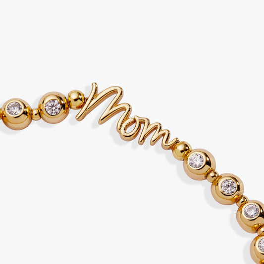 Mom Elongated Crystal Stretch Bracelet