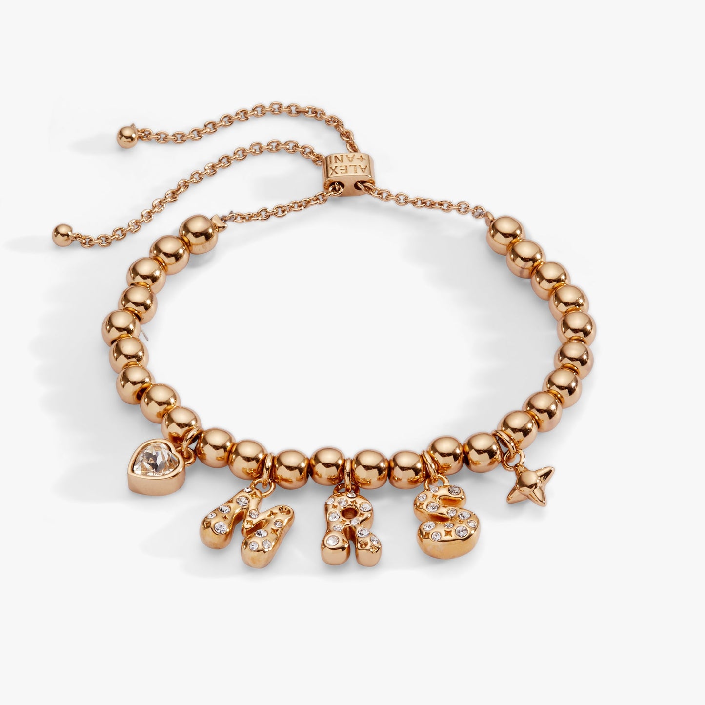 'Mrs" Beaded Bubble Bolo Bracelet