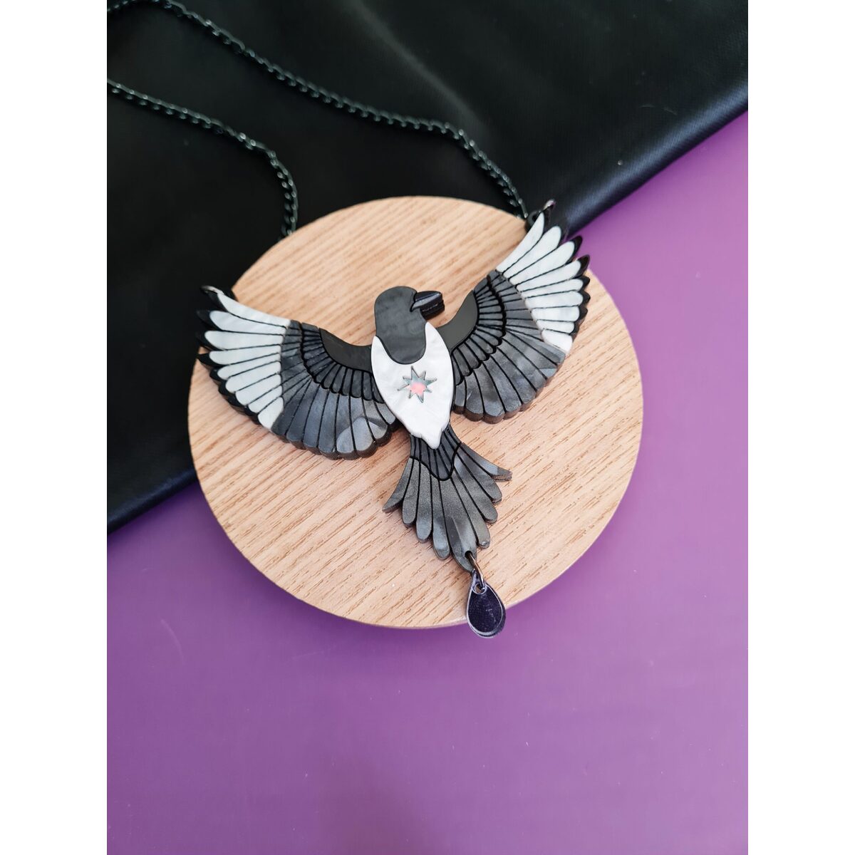 Mystic Magpie Brooch or Necklace by Cherryloco Jewellery