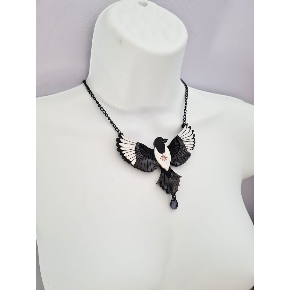 Mystic Magpie Brooch or Necklace by Cherryloco Jewellery