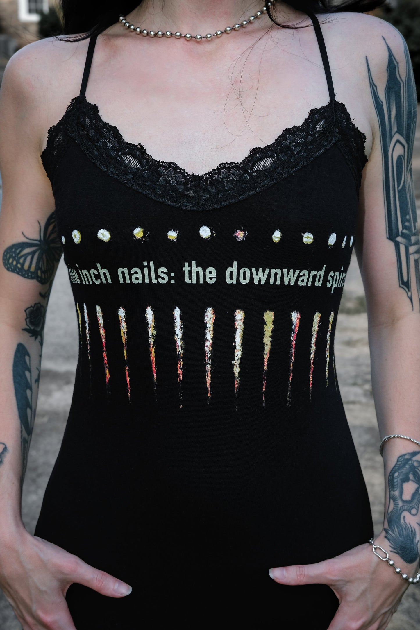 NIN Lace Strap Dress - Downward Spiral