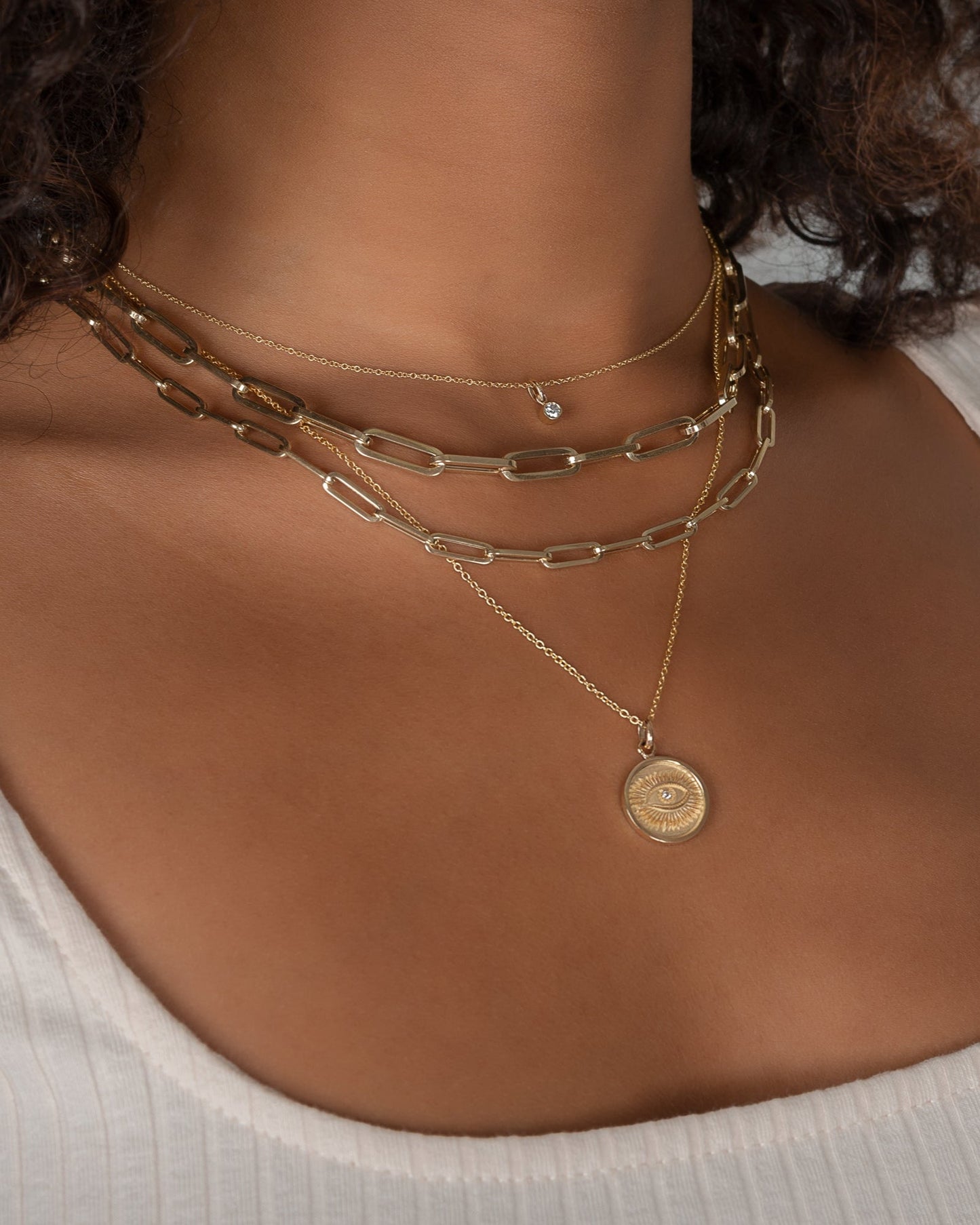 14k Gold Large Paper Clip Chain Necklace