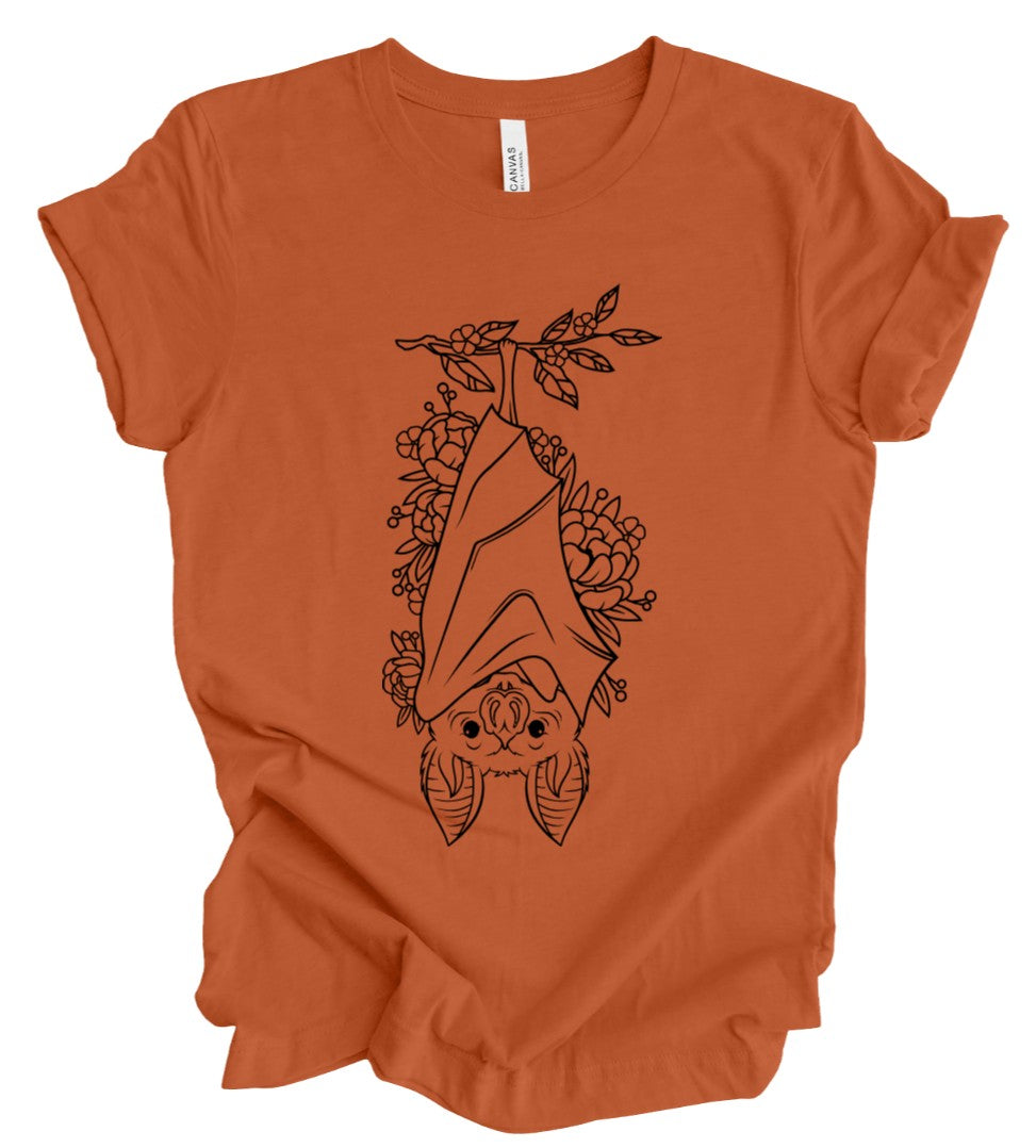 Floral Bat - PUMPKIN - T-Shirt