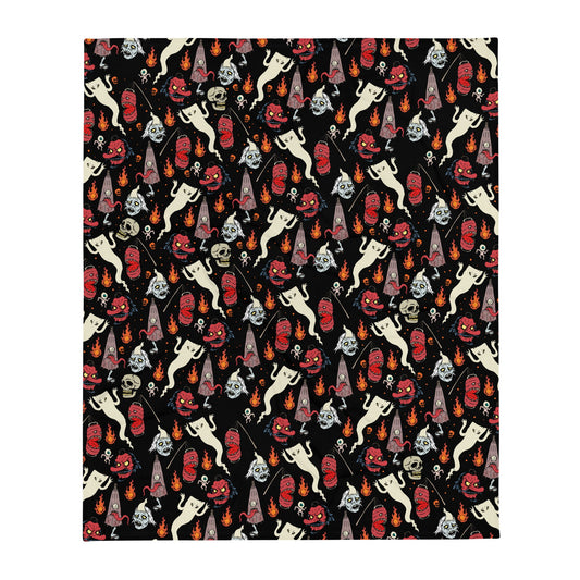 Japanese Demons Throw Blanket