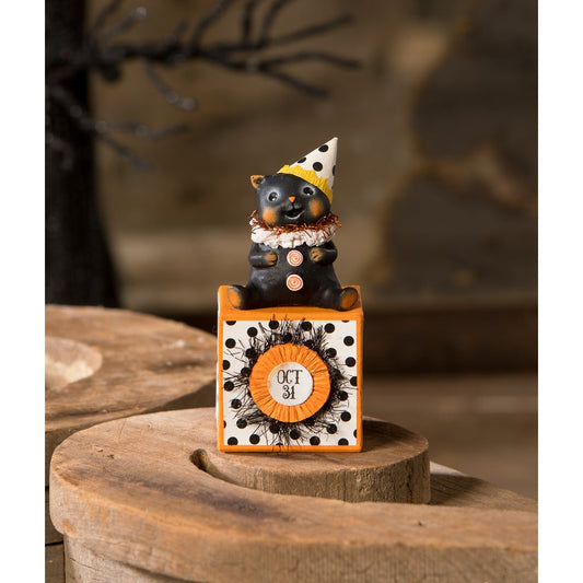 Party Hat Kitty on Block by Bethany Lowe Designs