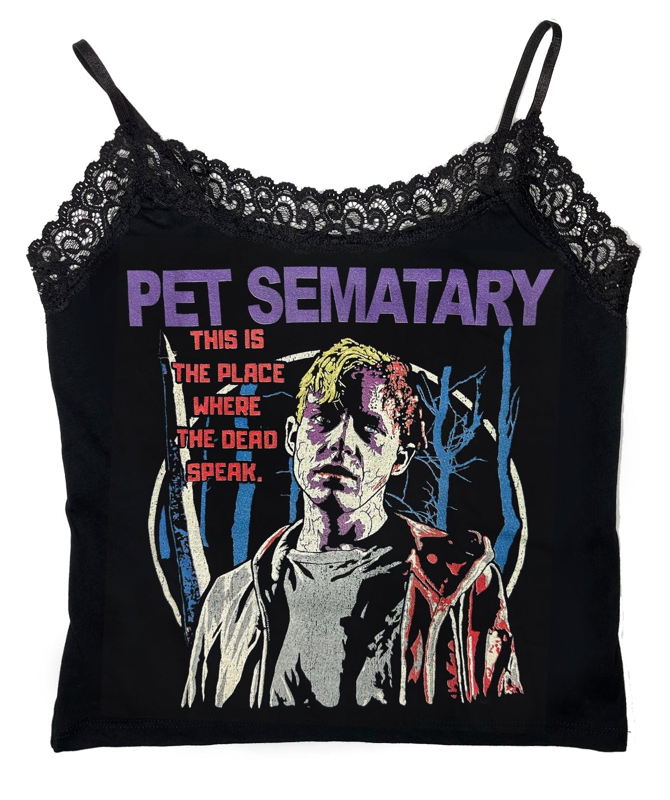 Pet Sematary Cropped Lace Tank