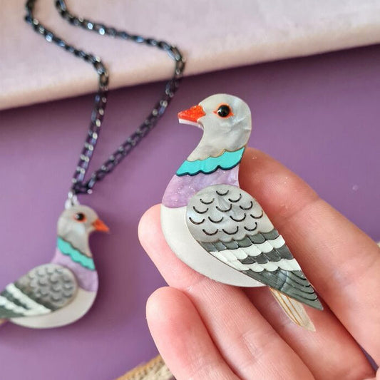 Pigeon Mini Brooch by Cherryloco