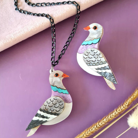 Pigeon Mini Brooch by Cherryloco