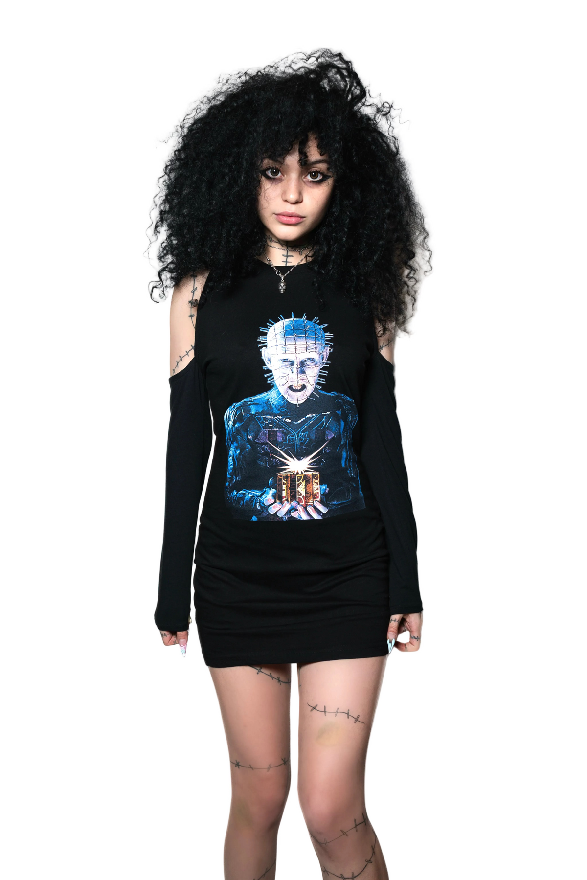 Pinhead Long Sleeve Shoulder-Cut Dress