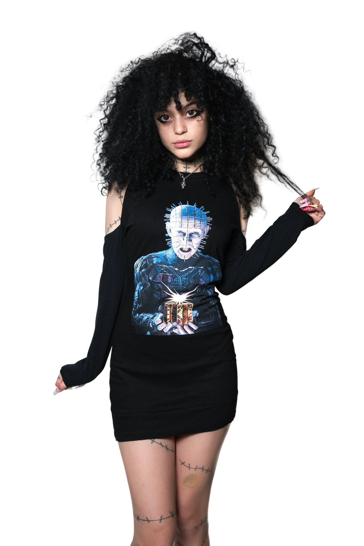 Pinhead Long Sleeve Shoulder-Cut Dress