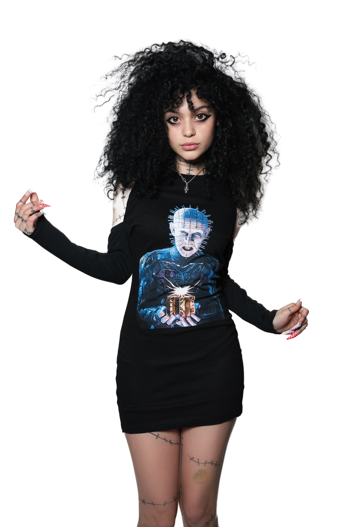Pinhead Long Sleeve Shoulder-Cut Dress