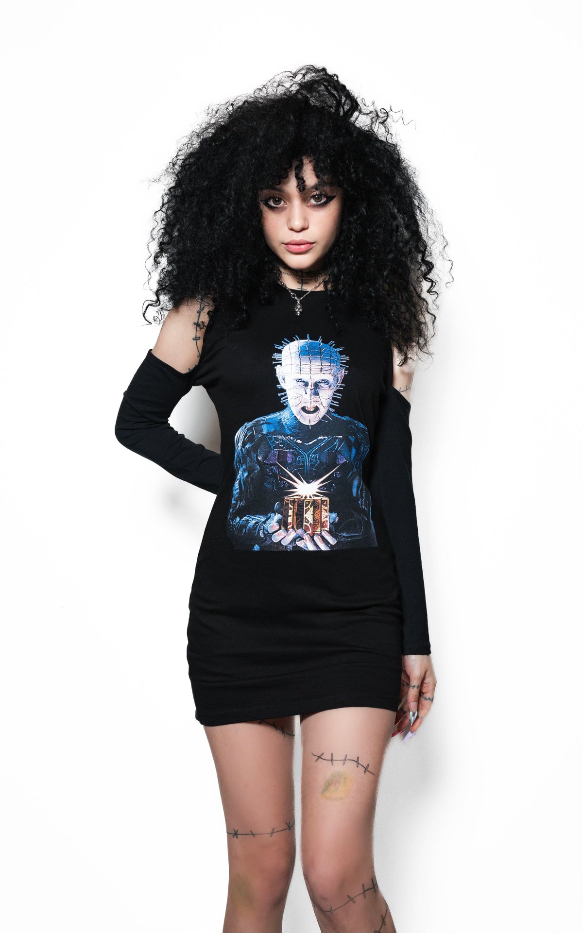 Pinhead Long Sleeve Shoulder-Cut Dress