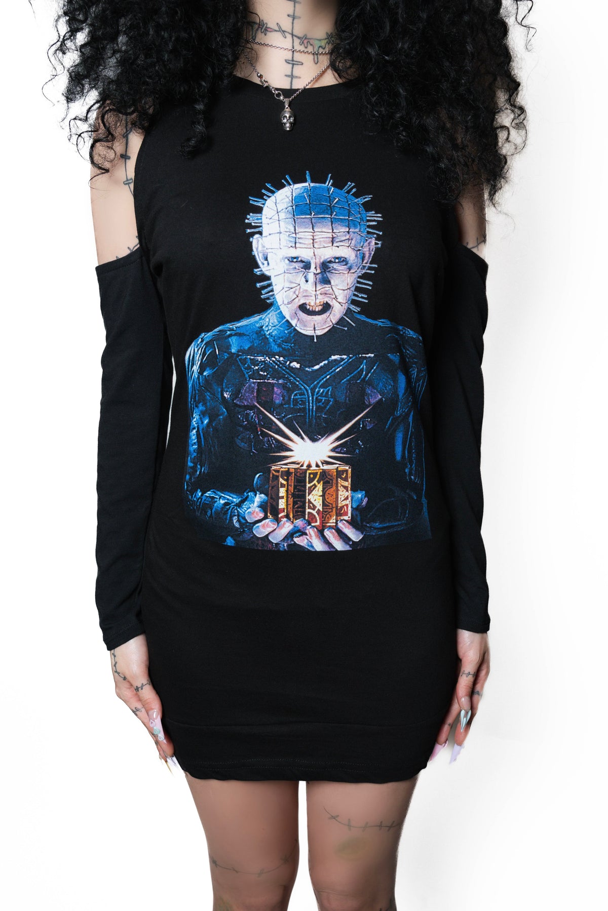 Pinhead Long Sleeve Shoulder-Cut Dress