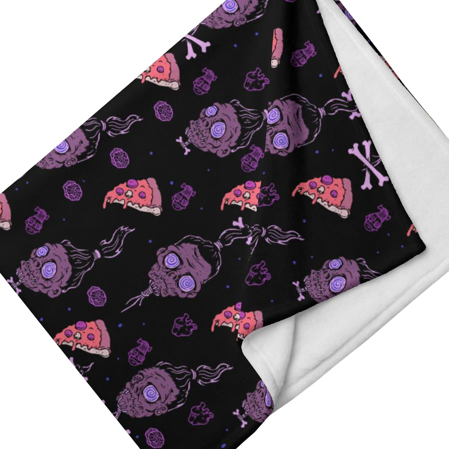 Horror Movies And Pizza Throw Blanket