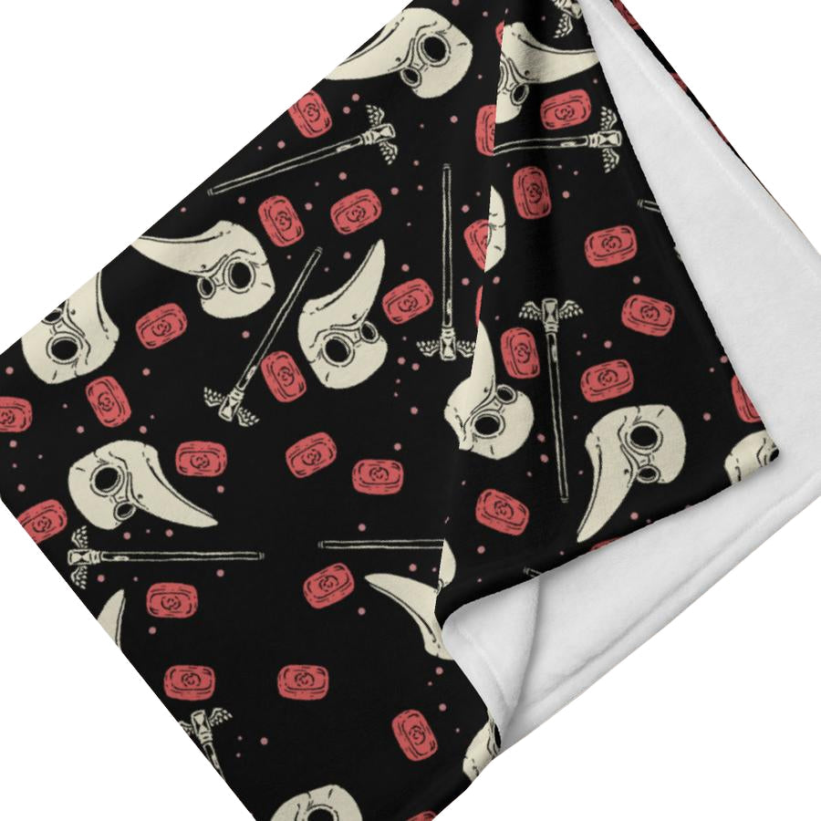 Plague Doctor Throw Blanket